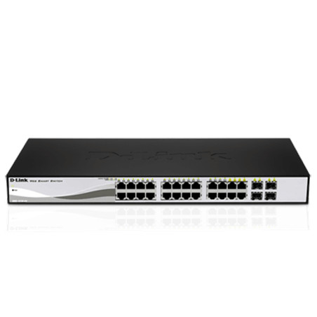 D-LINK DGS-1210-20, Gigabit Smart Switch with 16 10/100/1000Base-T ports and 4 Gigabit MiniGBIC (SFP) ports, 802.3x Flow Control