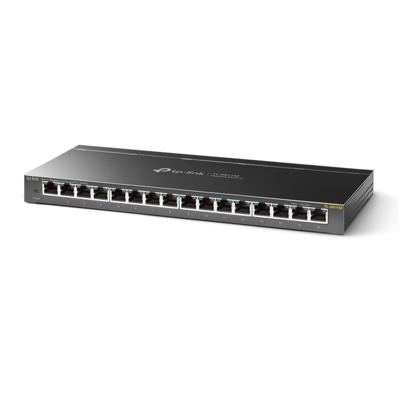 TP-LINK | Switch | TL-SG116E | Web managed | Wall mountable | Gigabit Ethernet (copper) ports quantity 16 | Power supply type Ex