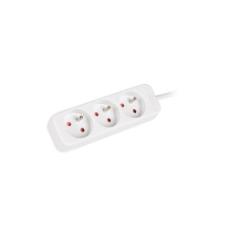 Lanberg Cable Power Strip, 3X French Outlets Quality-Grade Copper, 1.5 m | PS0-03E-0150-W