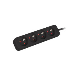 Lanberg Cable Power Strip, 4X French Outlets Quality-Grade Copper, 1.5 m | PS0-04E-0150-BK