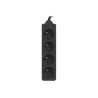 Lanberg Cable Power Strip, 4X French Outlets Quality-Grade Copper, 1.5 m | PS0-04E-0150-BK