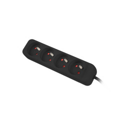 Lanberg Cable Power Strip, 4X French Outlets Quality-Grade Copper, 1.5 m | PS0-04E-0150-BK