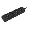 Lanberg Cable Power Strip, 4X French Outlets Quality-Grade Copper, 1.5 m | PS0-04E-0150-BK