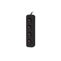 Lanberg Cable Power Strip, 4X French Outlets Quality-Grade Copper, 1.5 m | PS0-04E-0150-BK