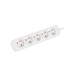 Lanberg Cable Power Strip, 5X French Outlets Quality-Grade Copper, 1.5 m | PS0-05E-0150-W