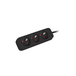 Lanberg Cable Power Strip, 3X French Outlets Quality-Grade Copper, 3 m | PS0-03E-0300-BK