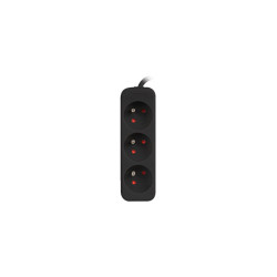 Lanberg Cable Power Strip, 3X French Outlets Quality-Grade Copper, 3 m | PS0-03E-0300-BK