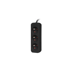 Lanberg Cable Power Strip, 3X French Outlets Quality-Grade Copper, 3 m | PS0-03E-0300-BK