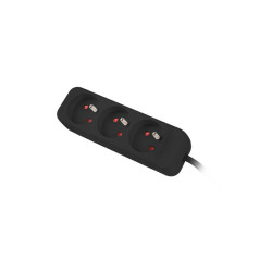 Lanberg Cable Power Strip, 3X French Outlets Quality-Grade Copper, 3 m | PS0-03E-0300-BK