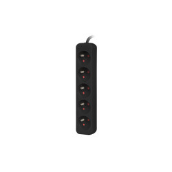 Lanberg Cable Power Strip, 5X French Outlets Quality-Grade Copper, 3 m | PS0-05E-0300-BK