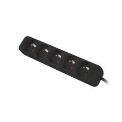 Lanberg Cable Power Strip, 5X French Outlets Quality-Grade Copper, 3 m | PS0-05E-0300-BK