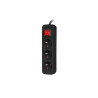 Lanberg Cable Power Strip, 3X French Outlets with Switch, Quality-Grade Copper, 3 m | PS1-03E-0300-BK