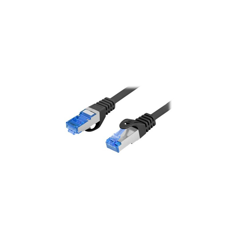Lanberg Patchcord Cat.6A S/FTP LSZH CCA Black Fluke Passed | PCF6A-10CC-0050-BK | 0.5 m