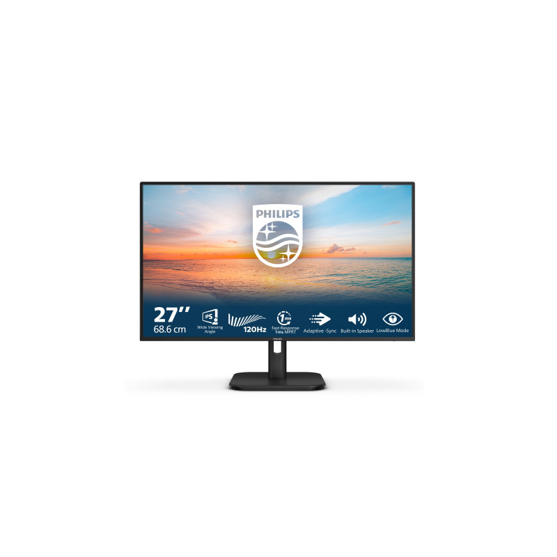 Philips 27E1N1200A/00 | 27 " | IPS | FHD | 16:9 | 120 Hz | 4 ms | 1920 x 1080 pixels | 300 cd/m | HDMI ports quantity 1 | Black