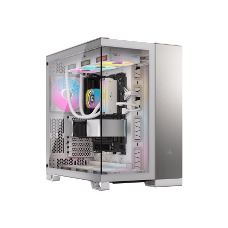 Corsair PC Case | 6500X Dual Chamber | White/Satin Gray Aluminum | Mid-Tower | Power supply included No