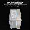 Corsair PC Case | 6500X Dual Chamber | White/Satin Gray Aluminum | Mid-Tower | Power supply included No