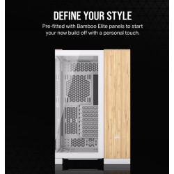 Corsair Dual Chamber PC Case | 6500X | White/Bamboo wood | Mid Tower | Power supply included No