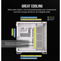 Corsair Dual Chamber PC Case | 6500X | White/Bamboo wood | Mid Tower | Power supply included No