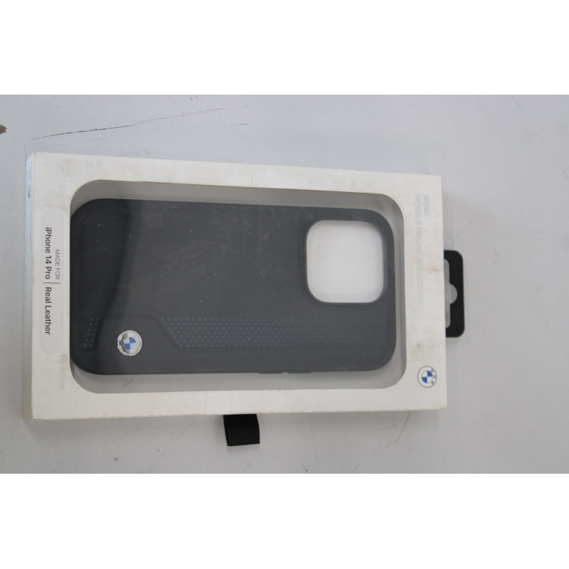 SALE OUT. BMW BMHCP14L22RBDK case iPhone 14 Pro 6.1" black/black hardcase Leather Blue Dots DIRTY PACKAGING | BMW DIRTY PACKAGIN