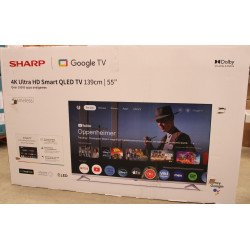 Sharp 55GP6260E | 55" (139cm) | Smart TV | Google TV | 4K UHD QLED | DAMAGED PACKAGING, UNPACKED, UNPACKED ACCESSORIES