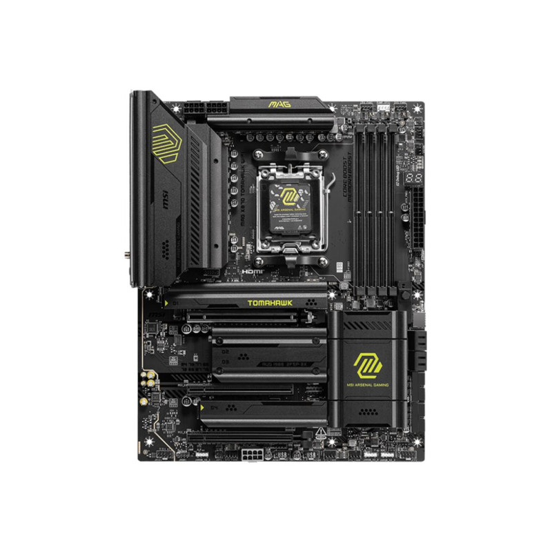 MSI MAG X870 TOMAHAWK WIFI | Processor family AMD | Processor socket AM5 | Supported hard disk drive interfaces SATA, M.2 | Numb
