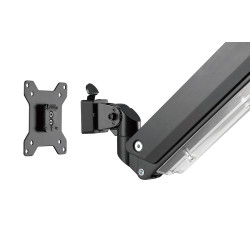 Digitus Desk Mount | Universal Single Monitor Mount with Gas Spring and Clamp Mount | Adjustable Height, Rotate, Tilt, Swivel | 