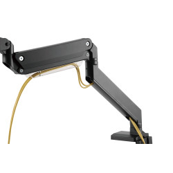 Digitus Desk Mount | Universal Single Monitor Mount with Gas Spring and Clamp Mount | Adjustable Height, Rotate, Tilt, Swivel | 