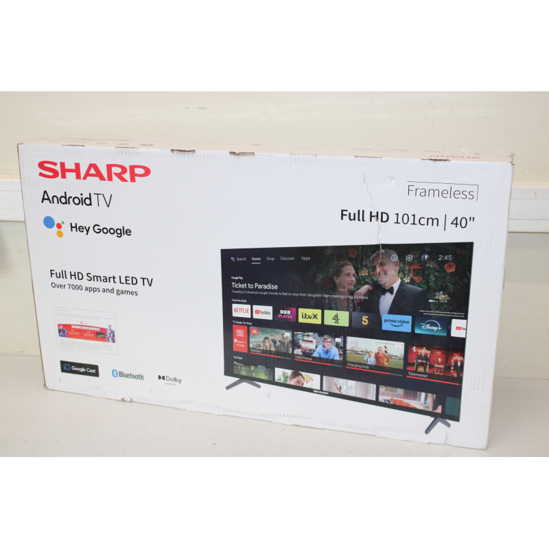 Sharp | 40FH2EA | 40" (101 cm) | Smart TV | Android TV | FHD | Black | DAMAGED PACKAGING