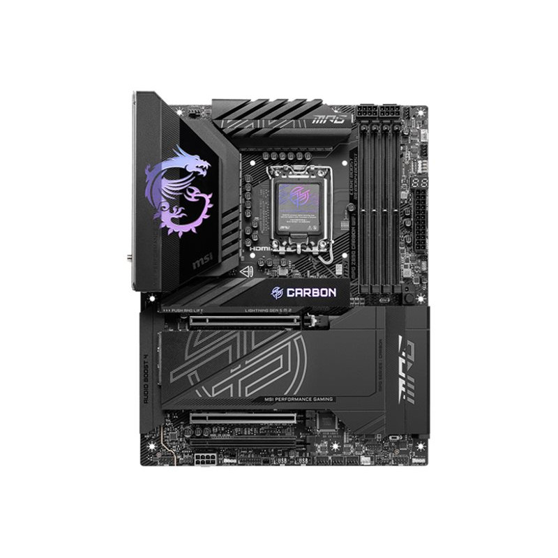 MSI MPG Z890 CARBON WIFI | Processor family Intel | Processor socket LGA1851 | Supported hard disk drive interfaces SATA, M.2 | 