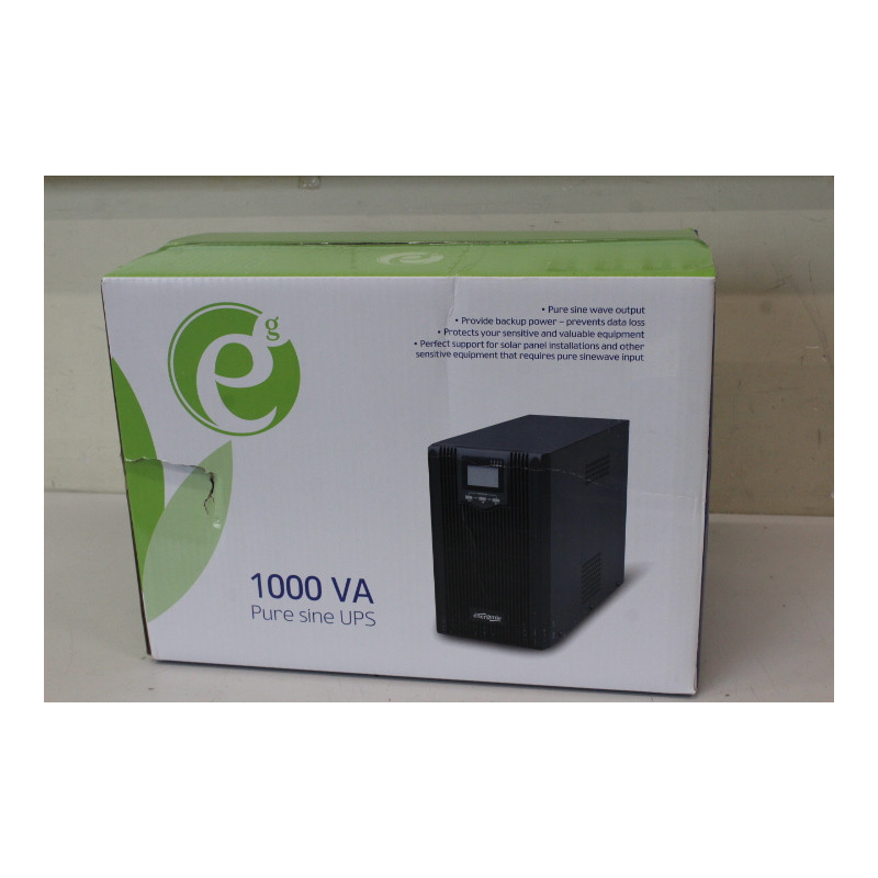 SALE OUT. Energenie EG-UPS-PS1000-01 1000VA pure sine wave UPS, LCD display, USB, black | EnerGenie Pure sine wave UPS with LCD 