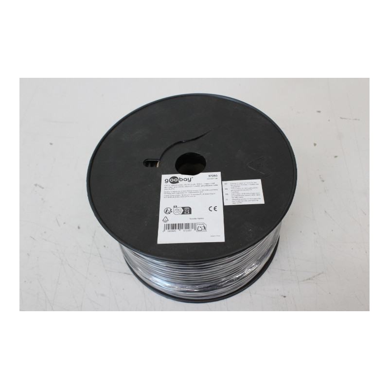 SALE OUT. Goobay CAT 6 network cable, U/UTP, 100 m, Black | Goobay Network cable | CAT 6 U/UTP | AWG 23/1 | Cable length: 100 m 