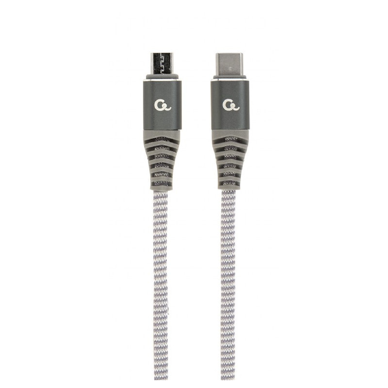 Cablexpert | Premium cotton braided USB Type-C to micro-USB charging and data cable, 1.5 m | CC-USB2B-CMMBM-1.5M