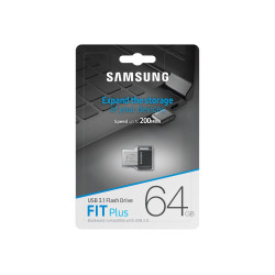 Samsung | FIT Plus | MUF-64AB/APC | 64 GB | USB 3.1 | Black/Silver