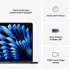 Apple MacBook | Air | Midnight | 13 " | IPS | 2560 x 1664 pixels | Apple M4 | 16 GB | Solid-state drive capacity 256 GB | Apple 