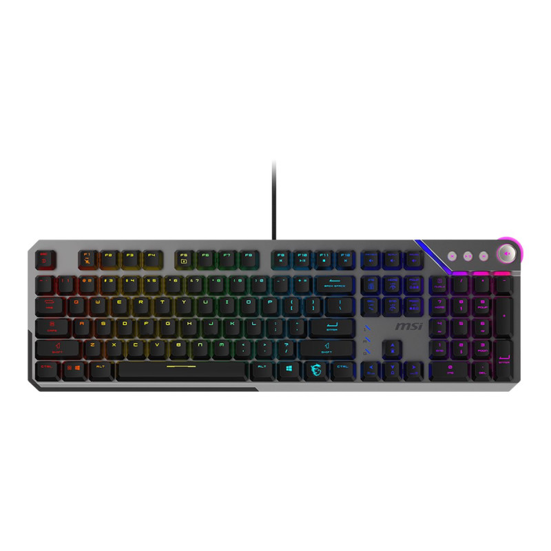MSI STRIKE 600 SILENT US | Gaming Keyboard | Wired | US | USB 2.0 | KAILH Midnight PRO Silent Tactile