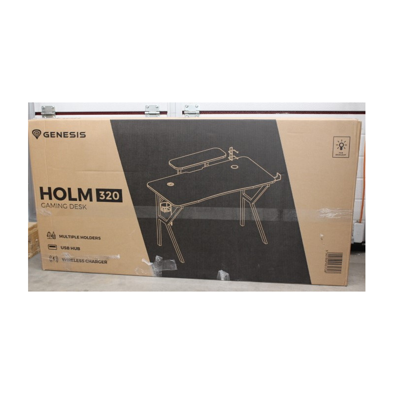 SALE OUT. | Genesis | Gaming Desk | Holm 320 RGB | White | UNPACKED, DAMAGED PACKAGING, SCRATCHED DESK TOP | 24 month(s)