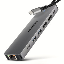 AXAGON USB-C 5Gbps DUAL 4K DISPLAY 7in1 Hub | HMC-7HX2