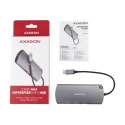 AXAGON SuperSpeed USB-C Combo 6in1 Hub | HMC-6M2
