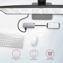 AXAGON SuperSpeed USB-C Combo 6in1 Hub | HMC-6M2
