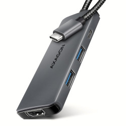 AXAGON USB 5Gbps hub, 3x USB-A, HDMI 4k/30Hz, PD 100W, 100cm USB-C cable | HMC-5H