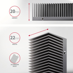 AXAGON Aluminum passive cooler for single and double-sided M.2 SSDs size 2280, height 24 mm | CLR-M2XT