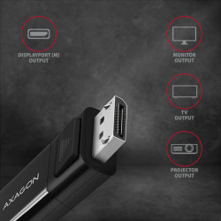 AXAGON Active cable | USB-C to DisplayPort | 1.8 m