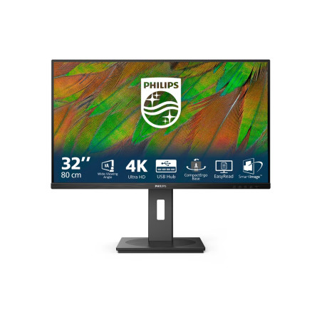 Philips 32B1N3800/00 | 32 " | VA | 16:9 | 60 Hz | 4 ms | 3840 x 2160 pixels | 350 cd/m | HDMI ports quantity 2 | Black