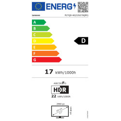 Lenovo ThinkVision P27QD-40 | 27 " | IPS | 16:9 | 120 Hz | 4 ms | 2560 x 1440 pixels | 350 cd/m | HDMI ports quantity 1 | Raven 