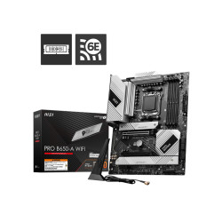 MSI PRO B650-A WIFI | Processor family AMD | Processor socket AM5 | DDR5 | Supported hard disk drive interfaces SATA, M.2 | Numb