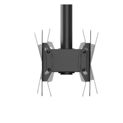 Neomounts CL35-340BL22 Dual Monitor/TV Mount Ceiling | Adjustable Height, Rotate, Tilt, Swivel | 23-42 " | Maximum weight (capac