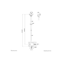 Neomounts CL35-340BL22 Dual Monitor/TV Mount Ceiling | Adjustable Height, Rotate, Tilt, Swivel | 23-42 " | Maximum weight (capac