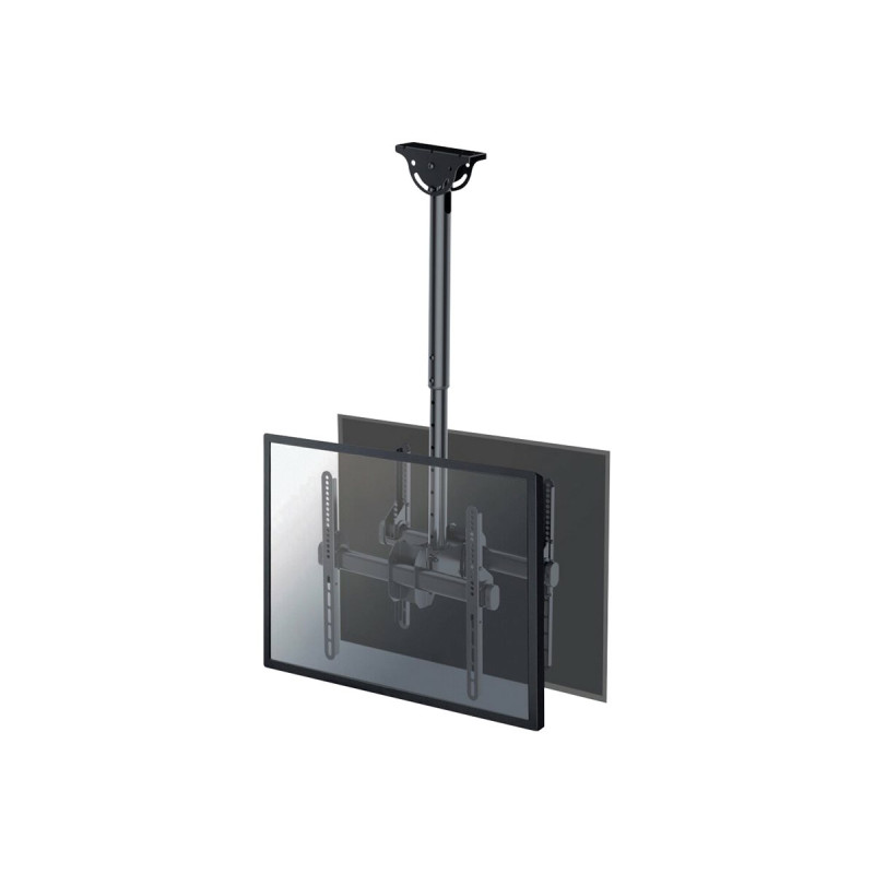 Neomounts NM-C440DBLACK Dual monitor/TV mount ceiling | Adjustable Height, Rotate, Tilt, Swivel | 32-60 " | Maximum weight (capa
