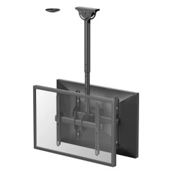 Neomounts NM-C440DBLACK Dual monitor/TV mount ceiling | Adjustable Height, Rotate, Tilt, Swivel | 32-60 " | Maximum weight (capa