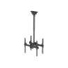 Neomounts NM-C440DBLACK Dual monitor/TV mount ceiling | Adjustable Height, Rotate, Tilt, Swivel | 32-60 " | Maximum weight (capa